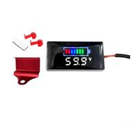 Voltmetro digitale DC12-150V, misuratore di pannello con funzione di allarme di tensione per un monitoraggio e una protezione accurati della batteria del veicolo (staffa rossa+bianco)