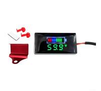 Voltmetro digitale DC12-150V, misuratore di pannello con funzione di allarme di tensione per un monitoraggio e una protezione accurati della batteria del veicolo (staffa rossa+verde)