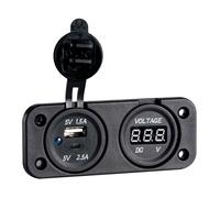 Voltmetro digitale e presa USB doppia A+C - 1 PZ Osculati - 14.517.52 - 1451752