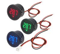 Voltmetro Digitale LED 5-100V Rotondo Tester di Tensione Auto 3 Pezzi | Voltmetri digitali 5-100 V con display LED preciso, progettati per monitorare la tensione di auto e moto