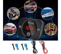 Voltmetro digitale per auto, pannello LED da 12 V-24 V con interruttore touch, impermeabile, campo di misurazione 6-30 V, per moto, camper, SUV, ATV, camion