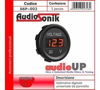 Voltmetro digitale per auto universale da pannello 0-20 Volts. Colore arancione