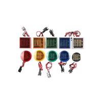 Voltmetro digitale quadrato rotondo da 22 mm, amperometro AC 20-500 V, 0-100 A, tester di tensione, misuratore di tensione con doppia spia LED.(VAM Square Red)