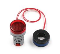 Voltmetro digitale rotondo da 22 mm AC 20-500 V 0-100 A, amperometro, voltmetro, tester di tensione, doppio indicatore LED, spia luminosa(Red)