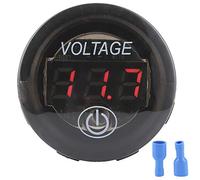 Voltmetro digitale universale a LED con interruttore tattile, indicatore di tensione della batteria 12-24 V per auto, moto, barche (Rossa)