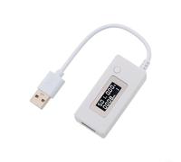 Voltmetro digitale USB tester corrente con LCD per la misurazione della capacità della banca di potere mobile e funzione di risparmio dati (bianco)