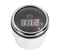 Voltmetro Display digitale a LED Allarme intelligente IP67 Impermeabile Indicatore di tensione della batteria da 2 pollici Voltmetro universale Misuratore di tensione per auto (Black)