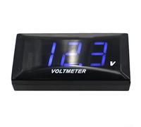 Voltmetro elettronico per moto e veicoli elettrici, 12 V 150 V, display in tempo reale della tensione e indicatore di stato di carica della batteria (luce blu)
