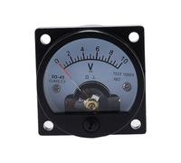 Voltmetro SO-45 AC 1 V 2 V 5 V 10 V 15 V 20 V 50 V 100 V 150 V 200 V 300 V 500 V Quadrante analogico rotondo Tester da pannello Voltmetro Calibro Nero(15V)