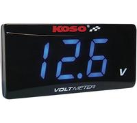 KOSO Voltmetro BA024B00 Super Slim - Indicatore tensione batteria 12 V DC Nero