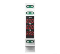 Voltmetro Trifase Digitale Display LED Binario DIN | Montaggio guida DIN, display LED chiaro, lettura immediata, risparmio spazio, installazione facile