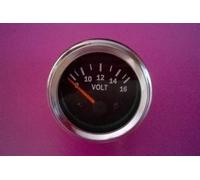 Voltmetro, Voltmetro, 12 V volt gauge, 8 - 16 volt gauge black face chrome