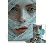 Volto di donna con velo,puzzle da 1000 pezzi per ragazzi,stimolante per le capacità cognitive,divertente,con incastro sicuro,nessun pezzo che si stacca,un modo coinvolgente per passare il tempo libero