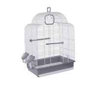 Voltrega Silvio Gabbia per Uccelli in Verde con Base, 39 x 251/2 x 54 cm, Bianco