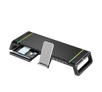 VoltShine Ascensore Monitor - Ascensore da scrivania con Illuminazione RGB, hub USB 3.0 a 4 Porte, Regolabile in Altezza, Materiale Metallico, Resistente e Moderno. * #*