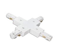 VoltShine Binario a tre vie di tipo X di colore bianco, ideale per progetti di illuminazione. Il suo design versatile consente molteplici configurazioni e aggiunge un tocco moderno a qualsiasi spazio.