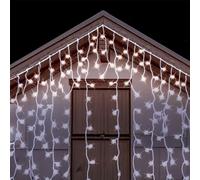 VoltShine Catena luminosa a forma di ghiacciolo con batteria 3AA, 10 m x 0,6 m, luce bianca fredda, ideale per decorare interni ed esterni durante le feste.