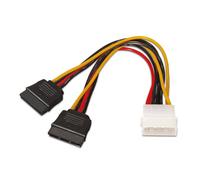 VoltShine Cavo di alimentazione SATA 4 pin a 2X SATA, 20 cm, ideale per collegare dispositivi di archiviazione al computer.