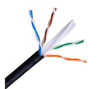 VoltShine Cavo di rete RJ45 Cat.6e UTP rigido AWG24 esterno 100 m nero, ideale per connessioni Ethernet e reti ad alta velocità.
