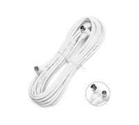 VoltShine Cavo TV da 8 m con connettore ad angolo retto, colore bianco, ideale per collegamenti in spazi ristretti e ottimizzare il percorso del cavo.