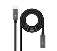 VoltShine Cavo USB 3.2 Gen2 Tipo C M/H 1,5 m, colore nero, ideale per trasferimenti di dati rapidi e ricarica dei dispositivi.