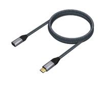 VoltShine Cavo USB 3.2 Gen2x2 20 Gbps, 5A, 100 W, USB-C a USB-C, 1,0 m, grigio, per trasferimento rapido dei dati e ricarica efficiente dei dispositivi.