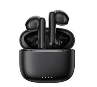 VoltShine Cuffie wireless Vention ELF E03 NBHB0 in colore nero, incluse con custodia di ricarica, offrono fino a 6 ore di autonomia, ideali per ascoltare la musica senza interruzioni.
