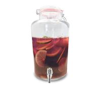 VoltShine Dispenser di vetro 8L, ideale per bevande calde o fredde, con coperchio ermetico e rubinetto, eventi e uso domestico.