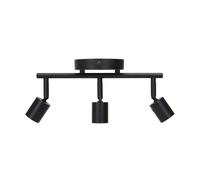 VoltShine Faretto nero a tre vie, ideale per dare un tocco moderno ai tuoi spazi, combinando con le tue luci preferite e creare l'atmosfera desiderata in qualsiasi stanza.