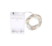 VoltShine Ghirlanda di luci a LED con batterie 3AA, materiale PVC e rame, colore bianco freddo, lunghezza 3 m, ideale per decorare e dare atmosfera in interni ed esterni.
