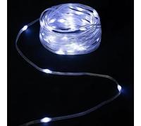 VoltShine Ghirlanda di luci a LED con batterie 3AA, materiale PVC e rame, luce bianca fredda, 5 m, ideale per decorazione e ambientazione.
