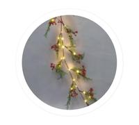 VoltShine Ghirlanda di rami e bacche rosse con luci a LED, 1