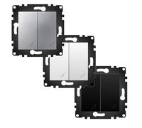 VoltShine Interruttore doppio interruttore - PJ Bianco: consente di controllare la luce da due punti, unendo un design moderno e funzionale, ideale per valorizzare qualsiasi spazio con eleganza.