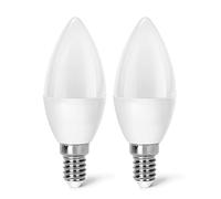 VoltShine Lampadina LED C37 E14 3W, confezione da 2, a risparmio energetico, lunga durata, luce calda, ideale per illuminazione decorativa e ambientale.