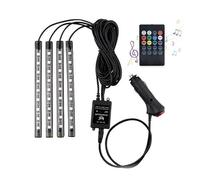 VoltShine Led auto interna impermeabile con luci RGB, 4,5 W e 4 strisce da 0,225 m. Caricatore USB incluso per una facile installazione. Illumina la tua auto con stile e praticità.