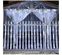 VoltShine Luci piatte per tende con batteria 3AA, colore bianco freddo, dimensioni 2 m x 2 m, ideali per ambienti e decorazioni interne.