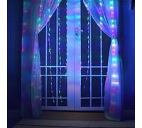 VoltShine Luci piatte per tende con batteria 3AA, RGBY, dimensioni 3m x 3m, ideali per decorare eventi e creare atmosfere festive.