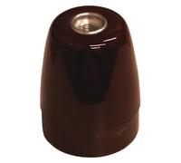 VoltShine Portalampada in ceramica vintage E27, colore marrone, ideale per lampadine E27, offre stile retrò e design durevole in ceramica