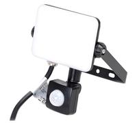 VoltShine Riflettore LED da 20 W con copertura smerigliata e sensore di movimento. Il suo guscio nero e la temperatura di colore 4000 K lo rendono ideale per illuminare gli spazi con stile e
