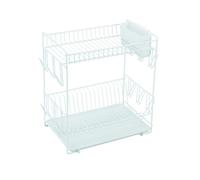 VoltShine Scolapiatti grande, capacità di 18 piatti, dimensioni 43 x 25 x 41,5 cm, colore bianco, ideale per asciugare piatti e utensili.