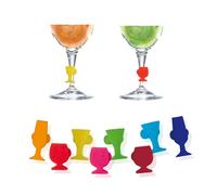 VoltShine Segnalibri per tazze, set da 8 pezzi, materiale durevole, design colorato, ideali per feste ed eventi sociali, facilitano l'identificazione delle bevande.