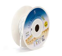 VoltShine Striscia LED di luce bianca, lunghezza 50 m, larghezza 10 mm, con circuito integrato ad alta efficienza, ideale per illuminare spazi e creare ambienti accoglienti. Perfetto per decorare.