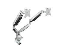 VoltShine Supporto per tavolo da schermo, girevole e inclinazione, 2 braccia, compatibile con schermi da 13" a 32", ideale per ottimizzare lo spazio e migliorare l'ergonomia.