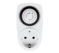 VoltShine Timer meccanico tedesco 24 ore in bianco. Ideale per programmare facilmente i dispositivi elettrici, ottimizzando il risparmio energetico e offrendo maggiore comfort in casa.