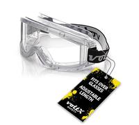 voltX 12 x DEFENDER GOGGLES occhialini di sicurezza ventilati indiretti, adatti come OVERGOGGLES, CE EN166B, certificazione EN170, rivestimento anti appannamento e lenti UV400 antigraffio.
