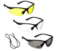 voltX 3 x CONSTRUCTOR' Occhiali di sicurezza, Certificati CE EN166f / Occhiali per ciclisti - Safety Reading Glasses (+3.5 diottria, trasparenti, gialle e fumè)