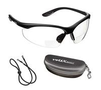 voltX 'CONSTRUCTOR' Occhiali di sicurezza da lettura BIFOCALI (TRASPARENTI +1,0 diottrie) CE EN166F/Occhiali da ciclismo cordino di sicurezza incluso + astuccio rigido a forma di conchiglia