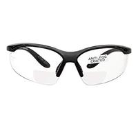 voltX 'CONSTRUCTOR' Occhiali di sicurezza da lettura BIFOCALI (TRASPARENTI +2,0 diottrie) con certificazione CE EN166F/Occhiali da ciclismo cordino di sicurezza incluso