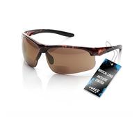voltX 'CONSTRUCTOR ULTIMATE' Occhiali di sicurezza da lettura bifocali (Montatura tartarugata, Lenti a specchio dorate + 1.0 Diottrie) CE EN166FT - Bifocali Cycling Sports