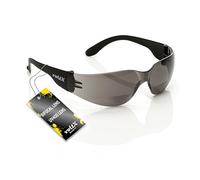 voltX ‘GRAFTER’ Bifocale Leggero Industriale Occhiali di sicurezza, Certificati CE EN166f / Occhiali per ciclisti (GRIGIO FUMO +2.0 diottrie) Safety Reading Glasses
